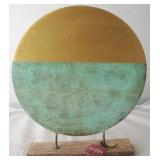 Metal Sculpture w/ Wood Base by Three Hands