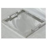 Handled chrome serving tray 2x17x15
