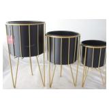 3 pc. Metal Planter Set by Three Hands