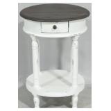 Painted round 1 drawer stand, 28 x 19