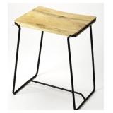 Butler wood & black metal counter stool