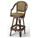 Butler Specialty rattan swivel bar stool
