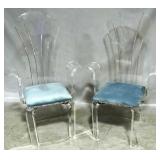 Pair Wildwood acrylic Cora arm chairs