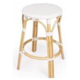 Butler Specialty white rattan counter stool