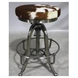 Butler Cowhide (faux top) Adjustable Stool