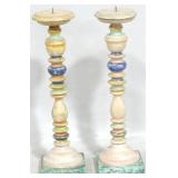 Multi color pair 23" candle prickets