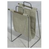 Butler burlap & metal magazine basket