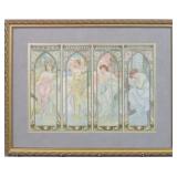 FOUR SEASONS GICLEE BY ALPHONSE MUCHA