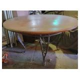 Wood Table w/ Metal Decorative Legs