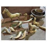 Assortment of Brass Figurines & More