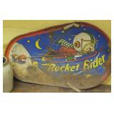 Vintage Rocket Rider Metal Child