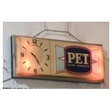 Vintage PET Dairy Products Light Up Clock