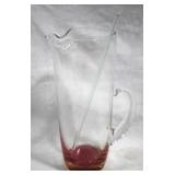 Art Deco Glass Pitcher w/ glass swizzel stick