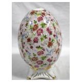 Vintage Formalities Baum Bros Footed Chintz Egg