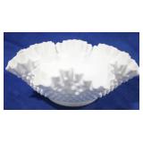 Hobnail Milk Glass Bowl - 11.5 x 4.5