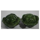 Ceramic Cabbage Salt & Pepper Shakers - 2.5" tall