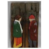 2 Wood Wall Hangings - 3.5 x 12.5 each