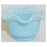 Fenton Satin Blue Lace Bowl 3.5x5