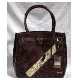 Lazzaro Purse w/ cowhide accent - 16 x 15