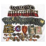 79 Assorted Military Pins & Patches