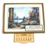 1955 Store Advertising Calendar w/ Thermometer