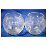 2 Glass Globe Vases - 5" tall