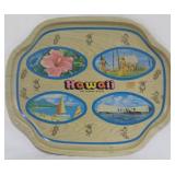 Vintage Hawaii Metal Souvenir Platter 13x16