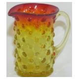 Amberina Hobnail Pitcher 4"