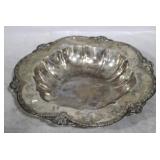 Silver plate 14" molded bowl