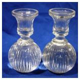 2 Crystal Vases - 6.75" tall