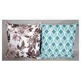 Pair decorative pillows, 16 x 16