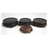 4 Wood Basses - 4.5 & 7" round