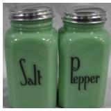 Jadeite Salt and Pepper Shakers 5" tall