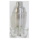 Cocktail shaker w/ 2 shot glasses