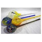 4 Glass Plant Watering Globes