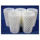 5 Milk Glass Tumblers - 5" tall