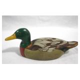 Wood Duck Decoy, signed - 9.5" long
