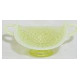 Vaseline Uranium Hobnail Glass Bowl 2.5x6x5