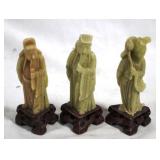 3 Oriental Stone Figures - 4" tall