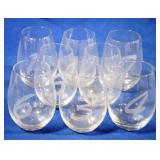 8 Stemless Wine Glasses - 5" tall