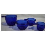 4pc Blue Glass Mixing Cups Set