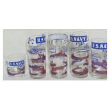 5 Vintage U S Navy Tumblers 6.5"