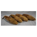 4 Wood Corncobs Decorations - 15" long