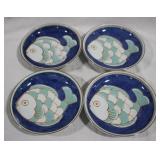 4 Fish Plates - 7.5" round