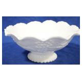 Milk Glass Fruit Bowl - 10.5 x 4.5