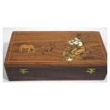 Inlaid Wood Wood Box - 12 x 6 x 3.25