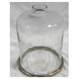 Glass Globe w/ gold colored trim  - 12 x 8