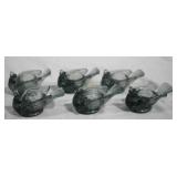 6pc Smoked Glass Open Salt Dip Cellars