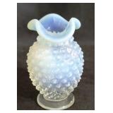 Fenton Opalescent Hobnail Glass Vase 3.5
