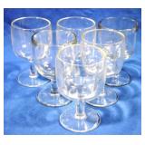 6 Glass Goblets - 6.5" tall